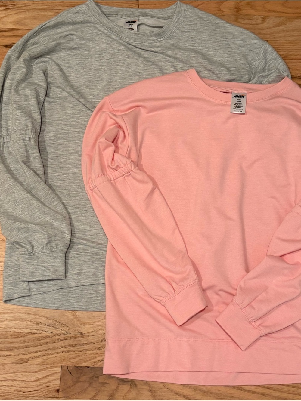 Two AVIA Long Sleeve Tops Pink & Gray Size Small